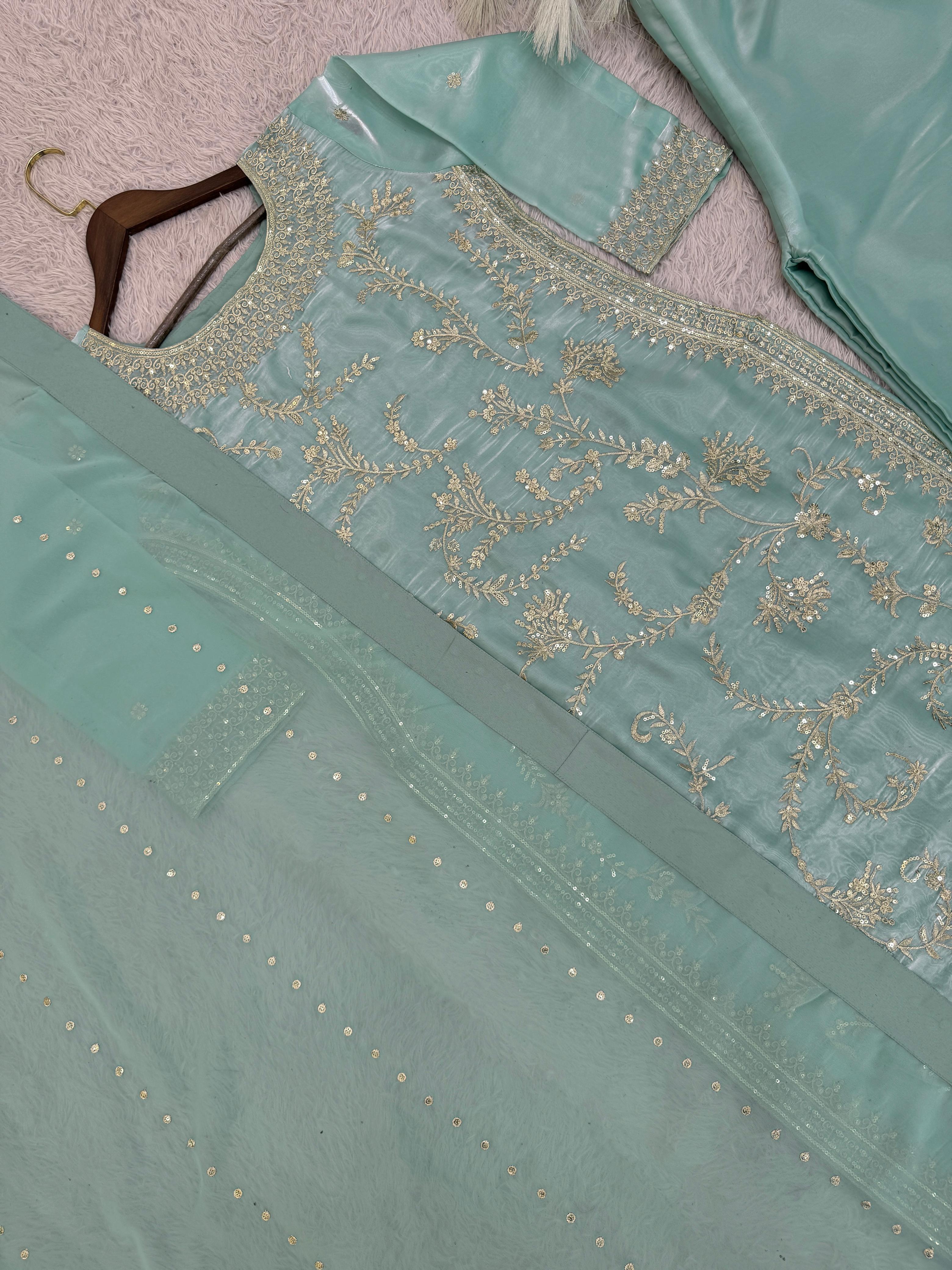 Fancy Embroidered Top-Plazzo Set with Dupatta Fancy Embroidered Top-Plazzo Set with Dupatta