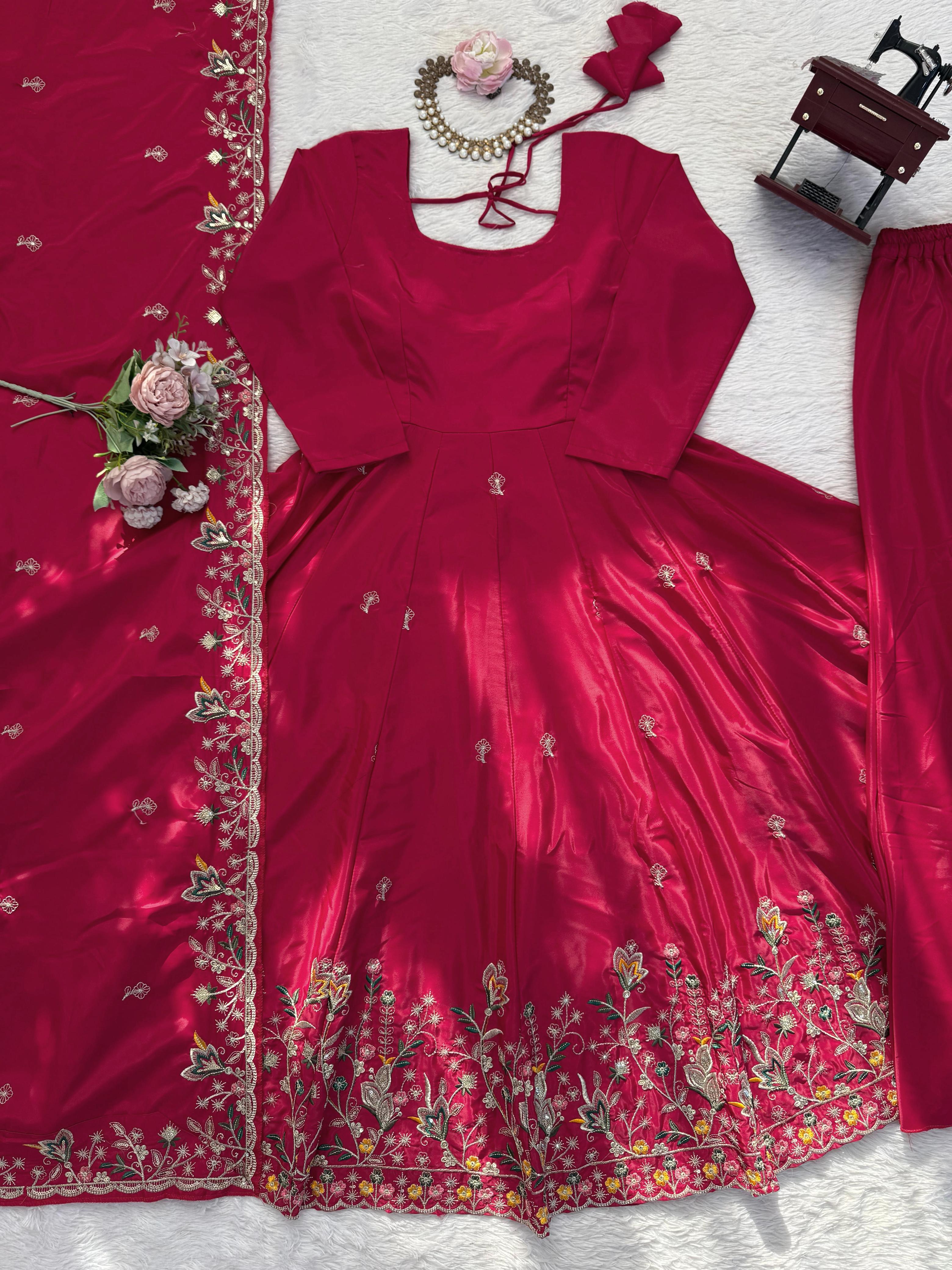 Designer Anarkali with Plazoo Set Designer Anarkali with Plazoo Set