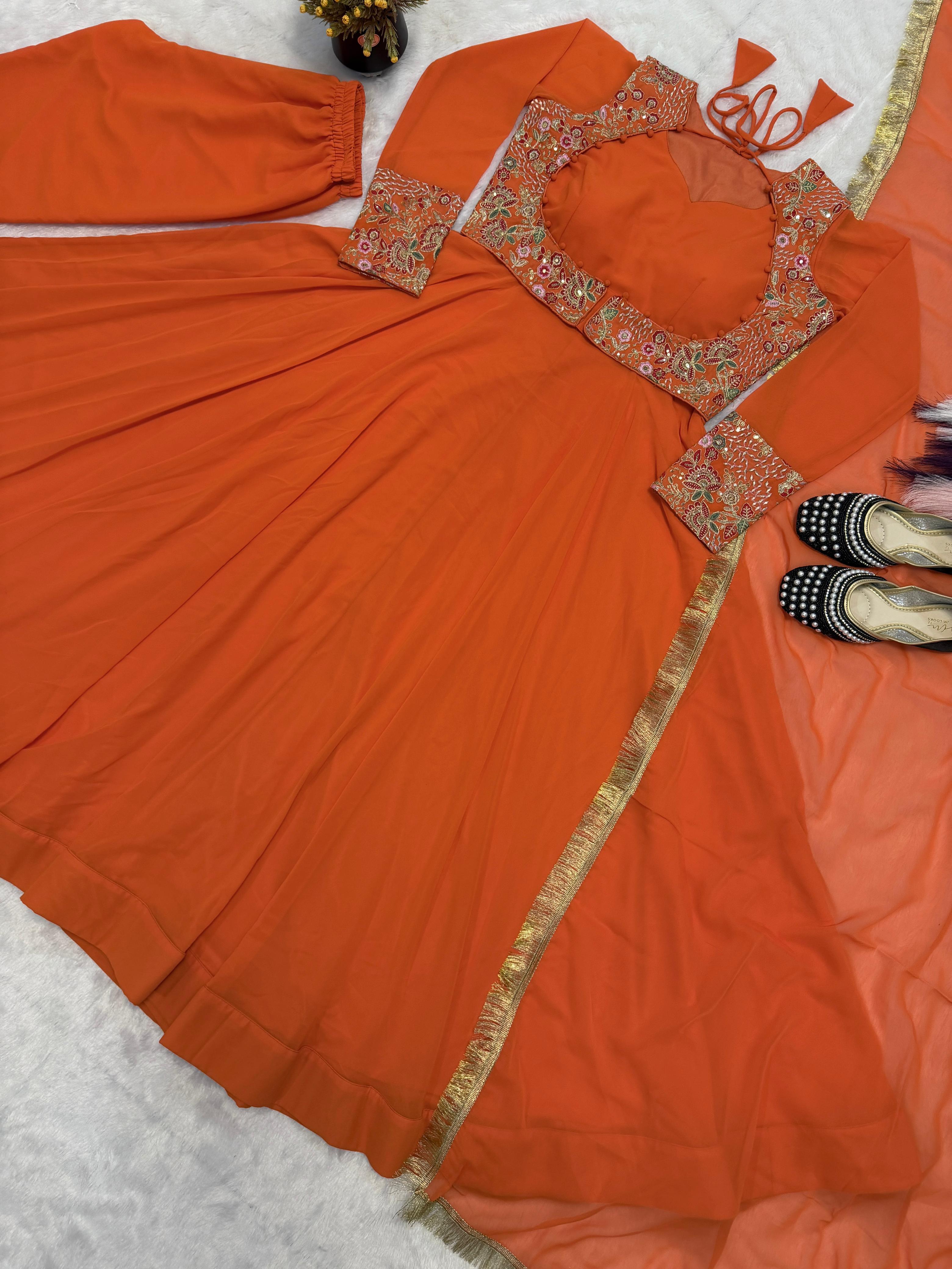 Designer Faux Georgette Maxi Anarkali Suit Designer Faux Georgette Maxi Anarkali Suit