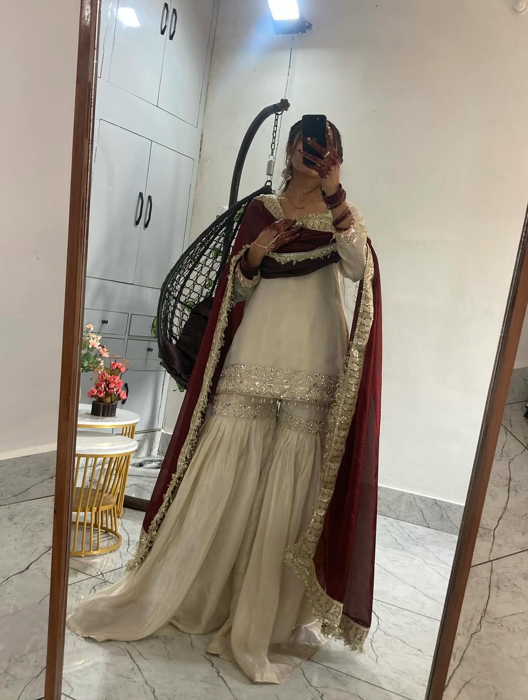 Sequence Embroidered Chinon Sharara Set with Dupatta Sequence Embroidered Chinon Sharara Set with Dupatta