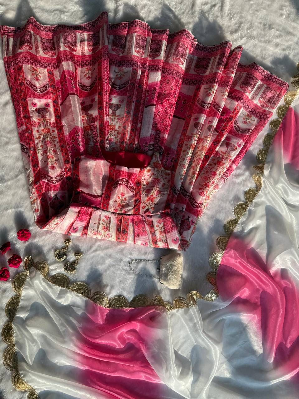 Designer Jimmy Organza Digital Printed Anarkali Gown Designer Jimmy Organza Digital Printed Anarkali Gown