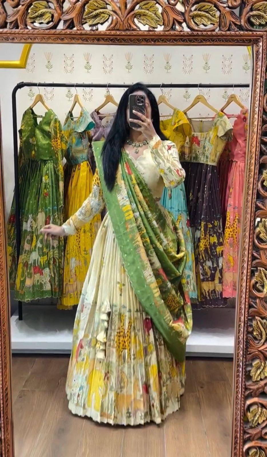 Kalamkari Cotton Lehenga Choli Set Kalamkari Cotton Lehenga Choli Set