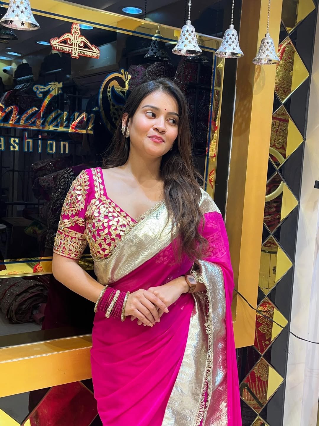 Premium Hand Charkhi Gotta Patti Saree with Stitched Blouse Premium Hand Charkhi Gotta Patti Saree with Stitched Blouse