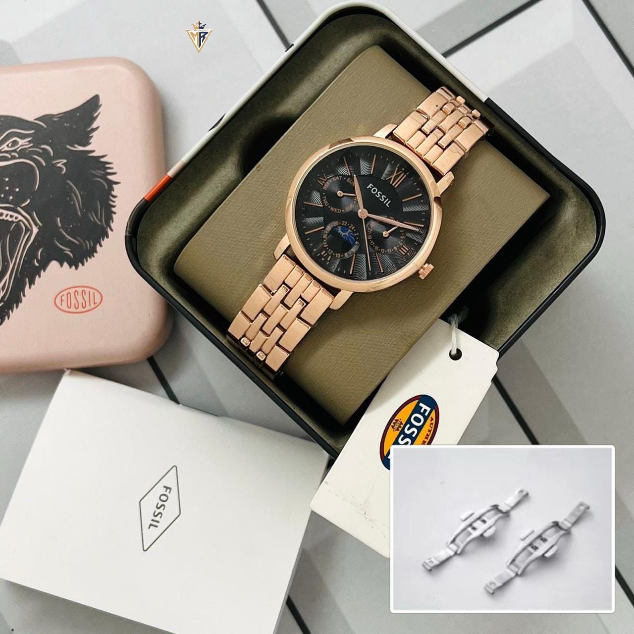 Chronograph Sun & Moon Rose Gold Watch for Women Chronograph Sun & Moon Rose Gold Watch for Women