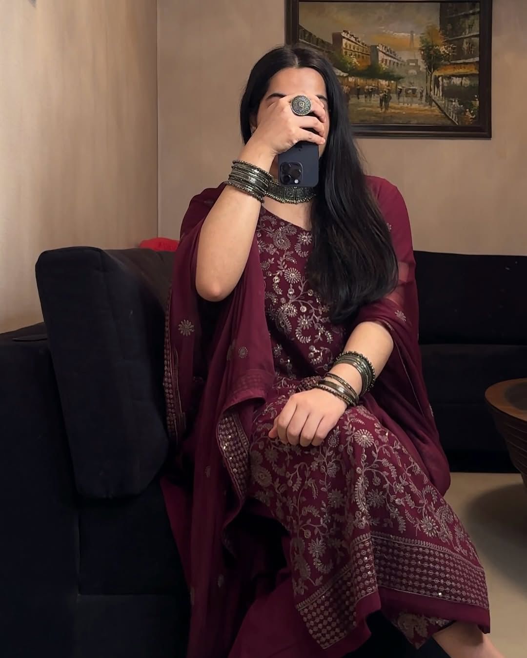 Fancy Faux Georgette Sequence Embroidered Top Pant Set with Dupatta Fancy Faux Georgette Sequence Embroidered Top Pant Set with Dupatta