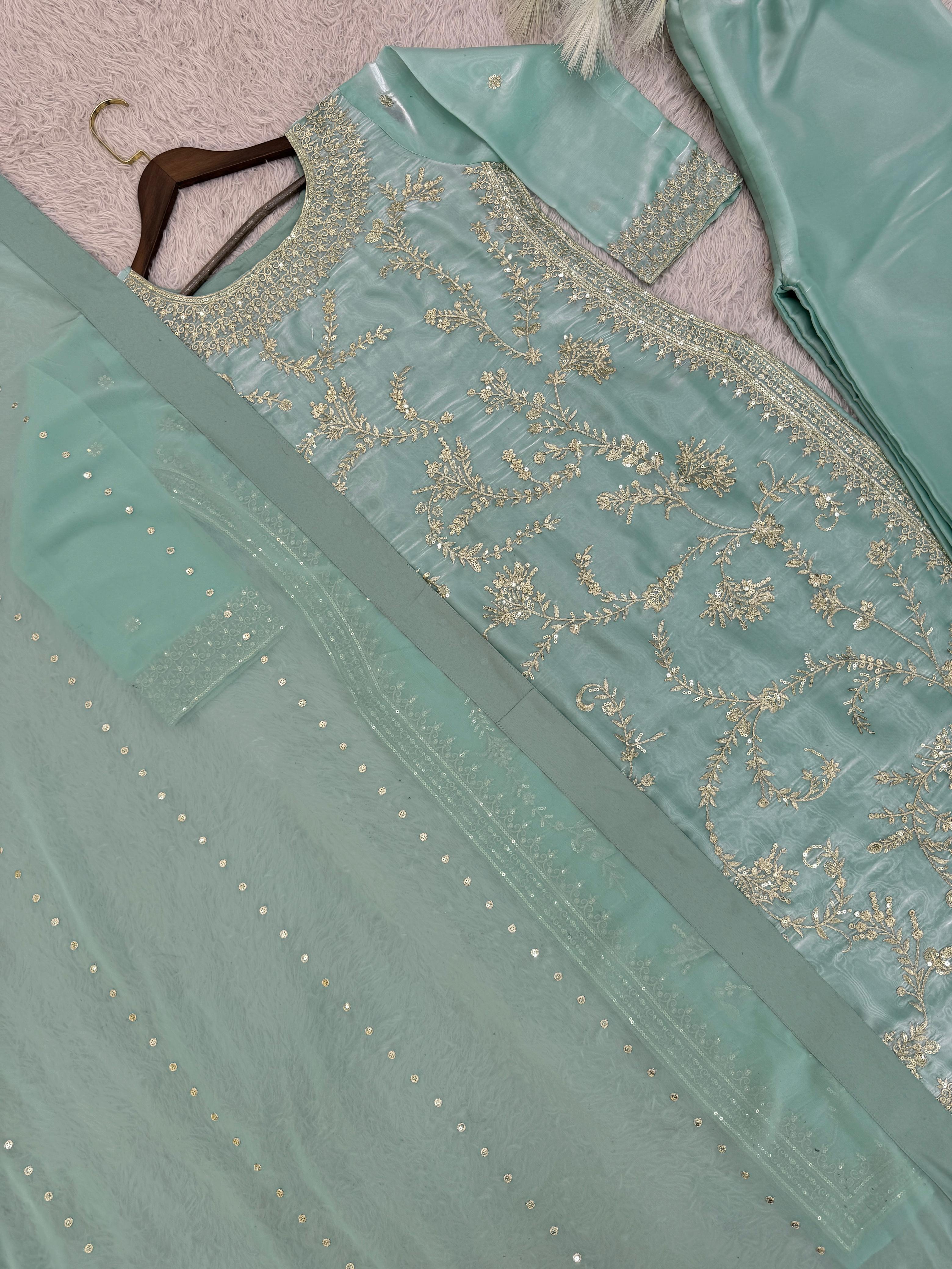 Fancy Embroidered Top-Plazzo Set with Dupatta Fancy Embroidered Top-Plazzo Set with Dupatta
