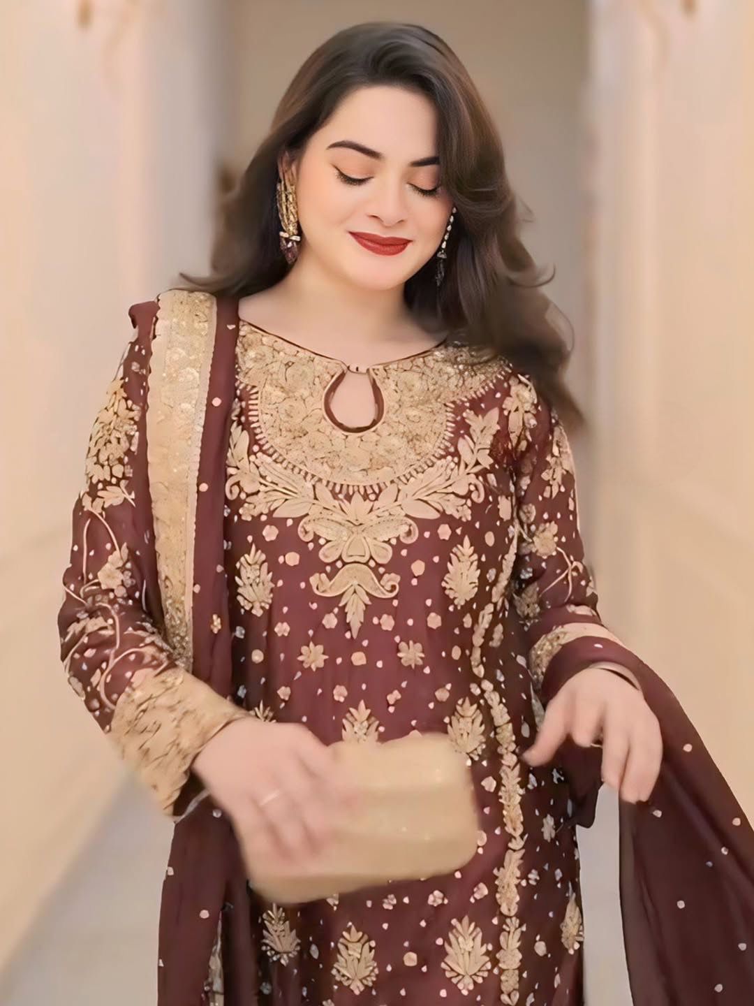 Heavy Embroidered Top-Plazzo Set with Dupatta Heavy Embroidered Top-Plazzo Set with Dupatta