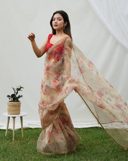 Exclusive Pure Organza Silk Floral Printed Saree
