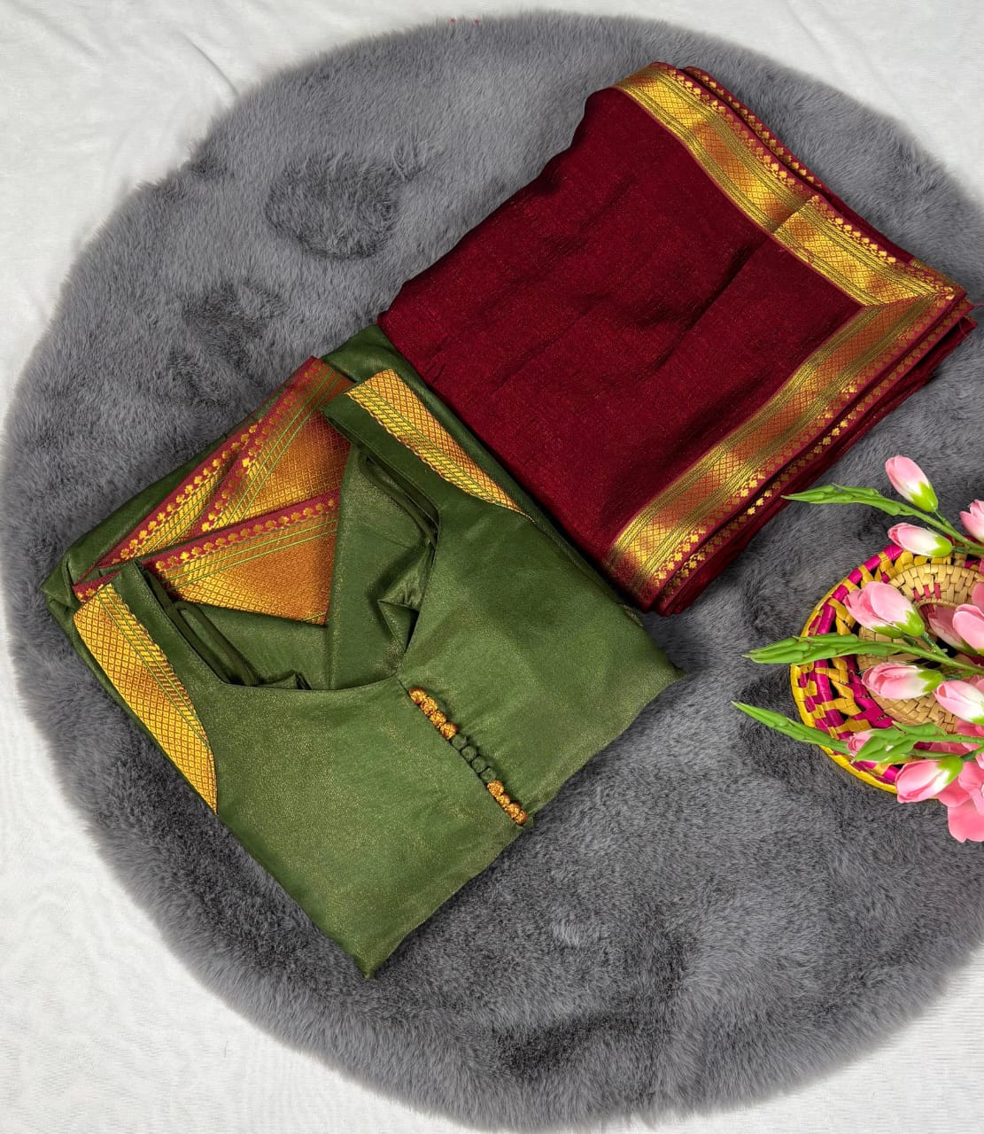 Amirtha Traditional Russian Silk Maxi Gown with Dupatta Amirtha Traditional Russian Silk Maxi Gown with Dupatta