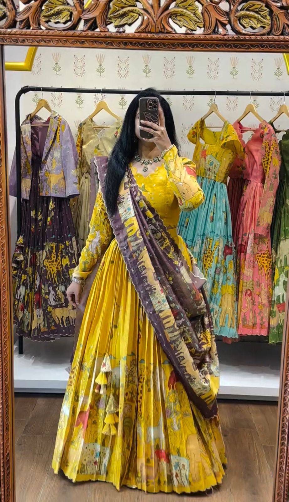 Kalamkari Cotton Lehenga Choli Set Kalamkari Cotton Lehenga Choli Set