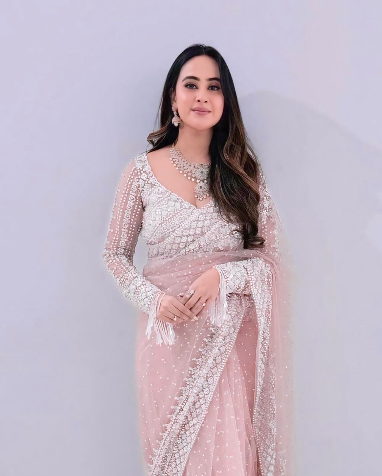 Exclusive Soft Net Designer Sequins Saree (Code: 5335) Exclusive Soft Net Designer Sequins Saree (Code: 5335)