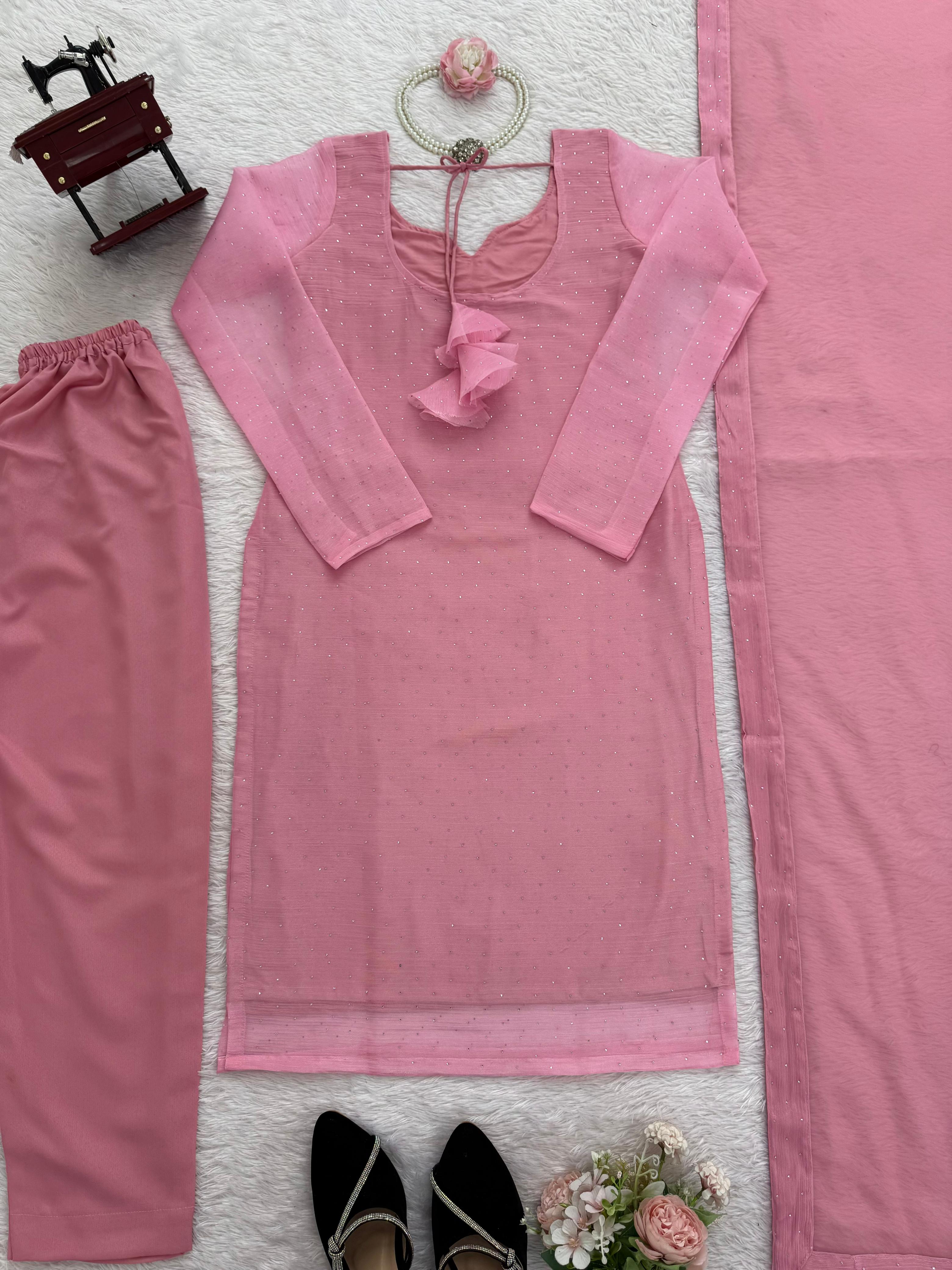 Designer Barbari Silk Suit & Pant Set with Dupatta Designer Barbari Silk Suit & Pant Set with Dupatta