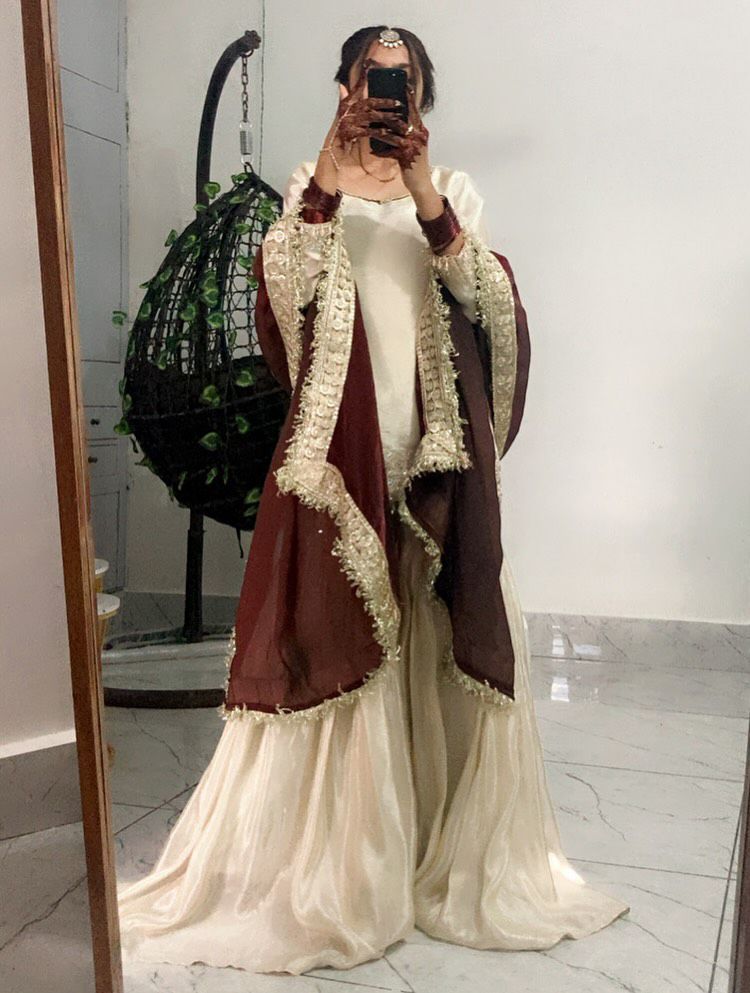 Sequence Embroidered Chinon Sharara Set with Dupatta Sequence Embroidered Chinon Sharara Set with Dupatta