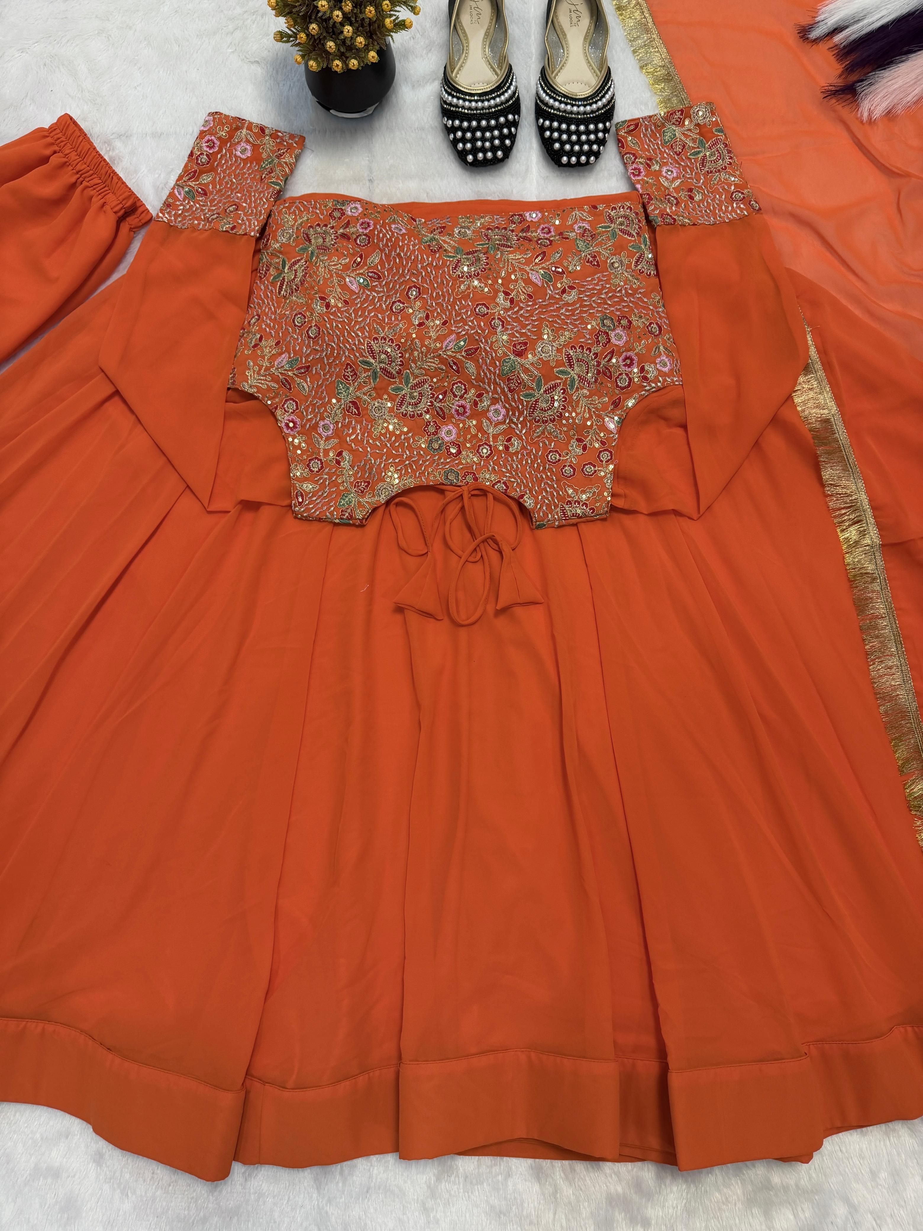 Designer Faux Georgette Maxi Anarkali Suit Designer Faux Georgette Maxi Anarkali Suit