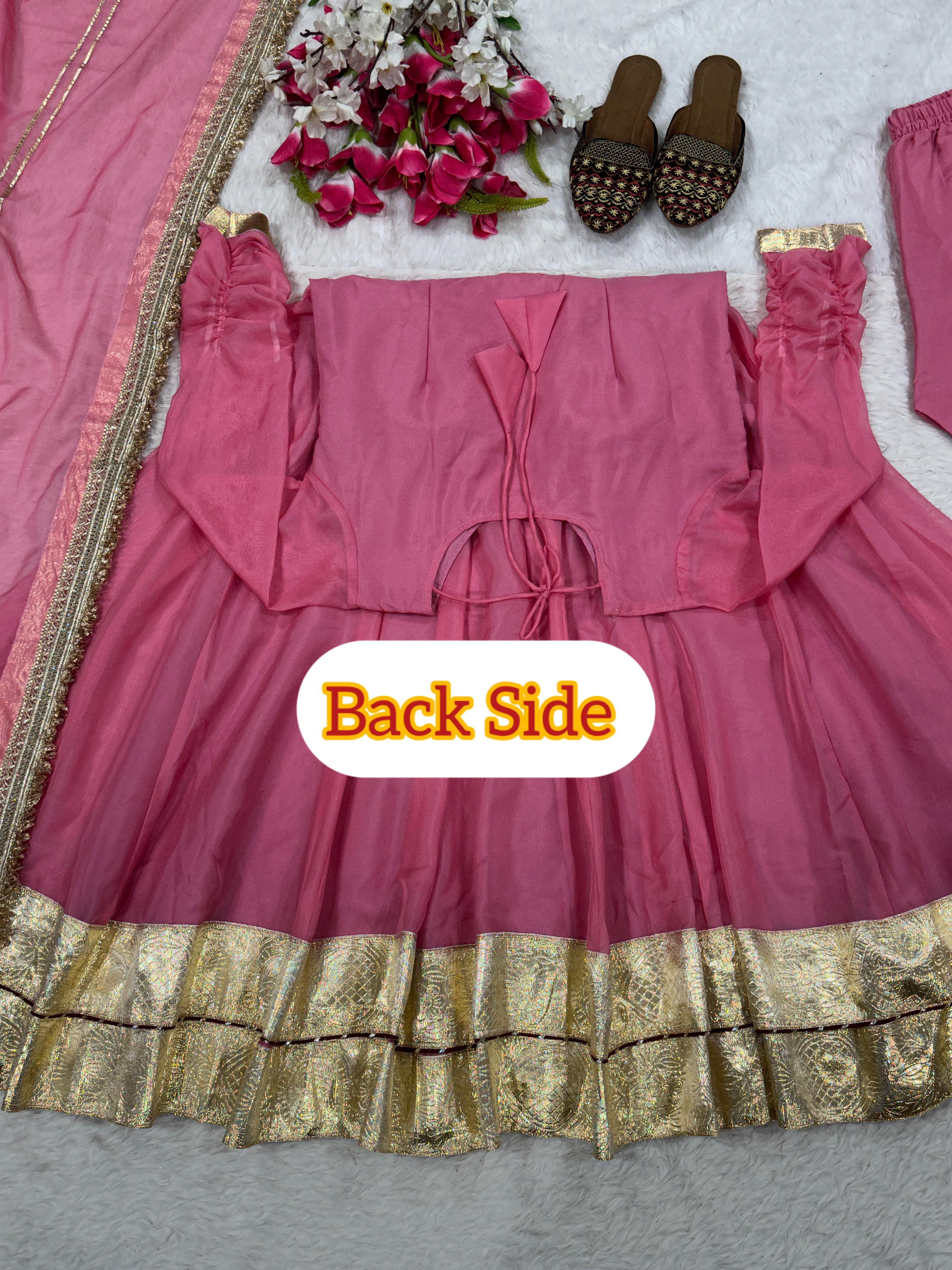 Designer Tabby Organza Embroidered Anarkali Suit Set Designer Tabby Organza Embroidered Anarkali Suit Set