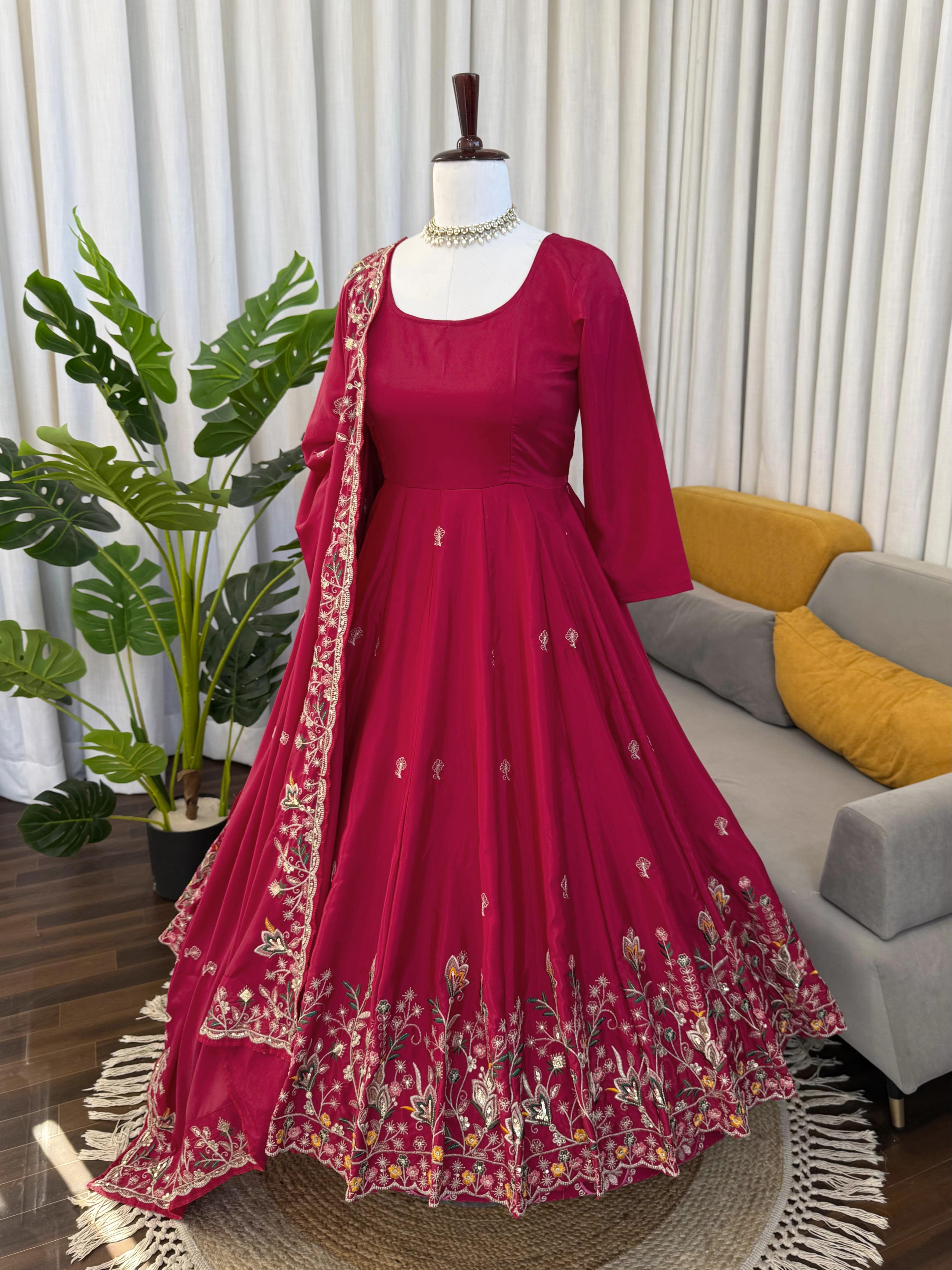 Designer Anarkali with Plazoo Set Designer Anarkali with Plazoo Set