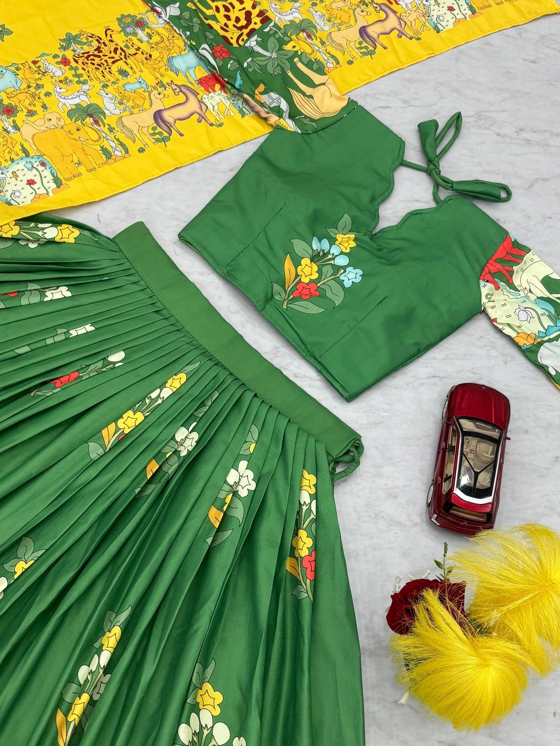 Kalamkari Cotton Lehenga Choli Set Kalamkari Cotton Lehenga Choli Set