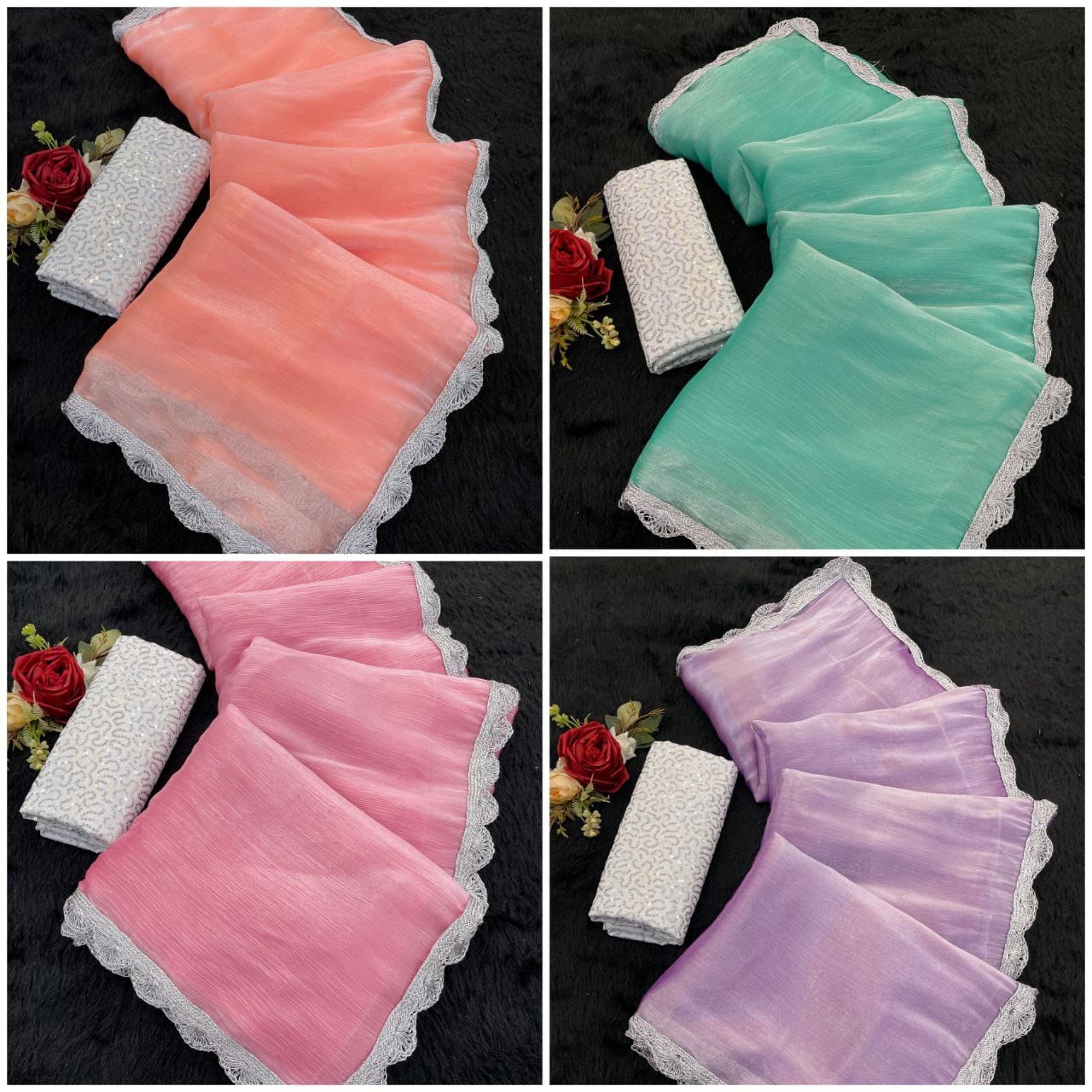 Bollywood Trending Jimmy Choo Saree with Embroidered Blouse Bollywood Trending Jimmy Choo Saree with Embroidered Blouse