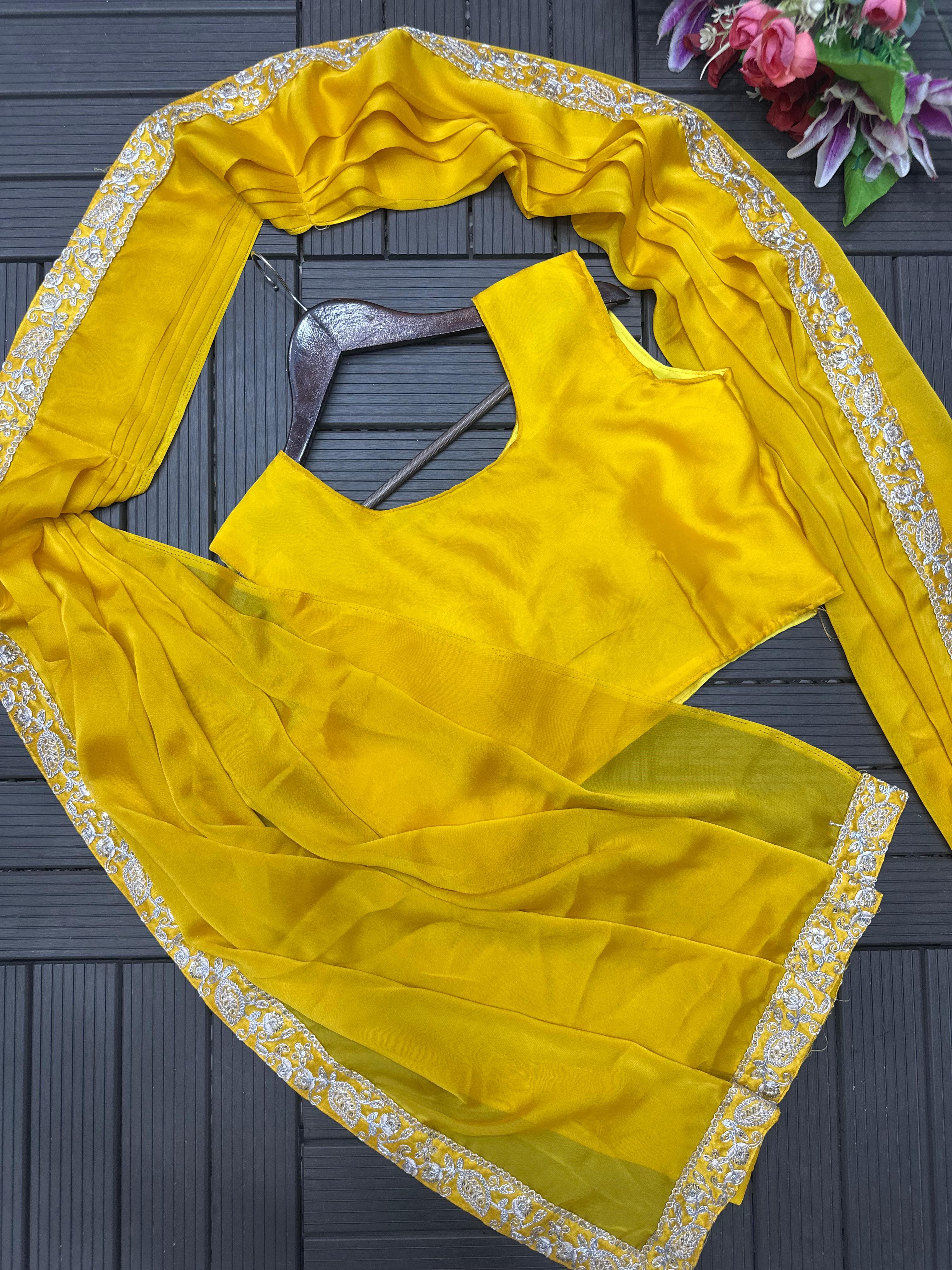 Ready to Wear Embroidery Sequence Saree with Full Koti Jacket Ready to Wear Embroidery Sequence Saree with Full Koti Jacket