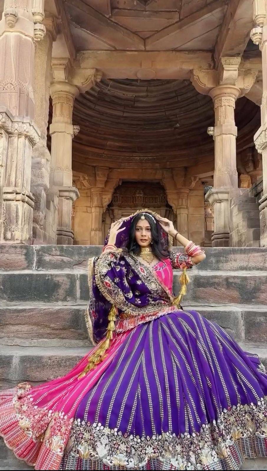 Darbari Poshak Fox Georgette Embroidered Lehenga Set Darbari Poshak Fox Georgette Embroidered Lehenga Set