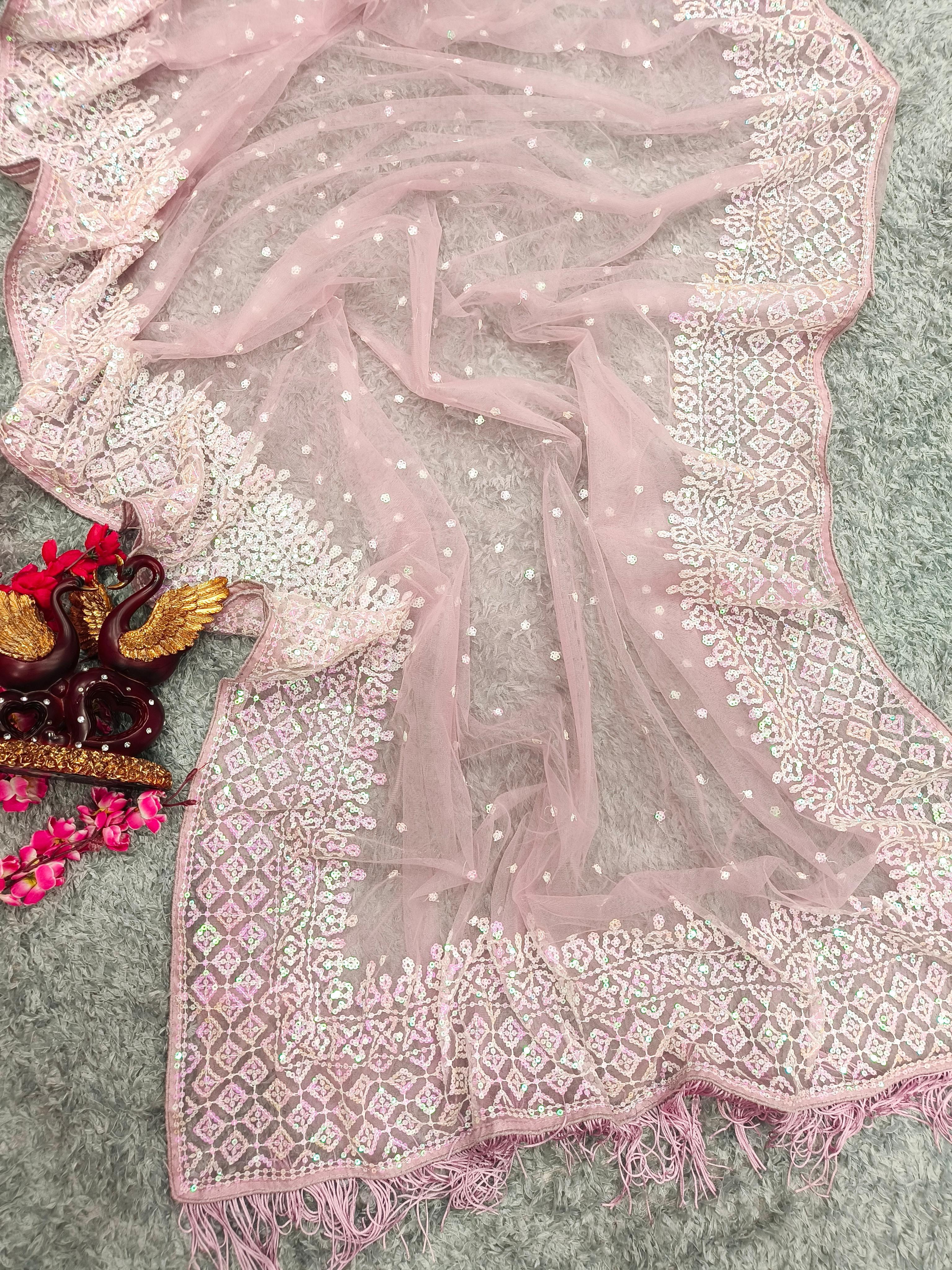 Exclusive Soft Net Designer Sequins Saree (Code: 5335) Exclusive Soft Net Designer Sequins Saree (Code: 5335)