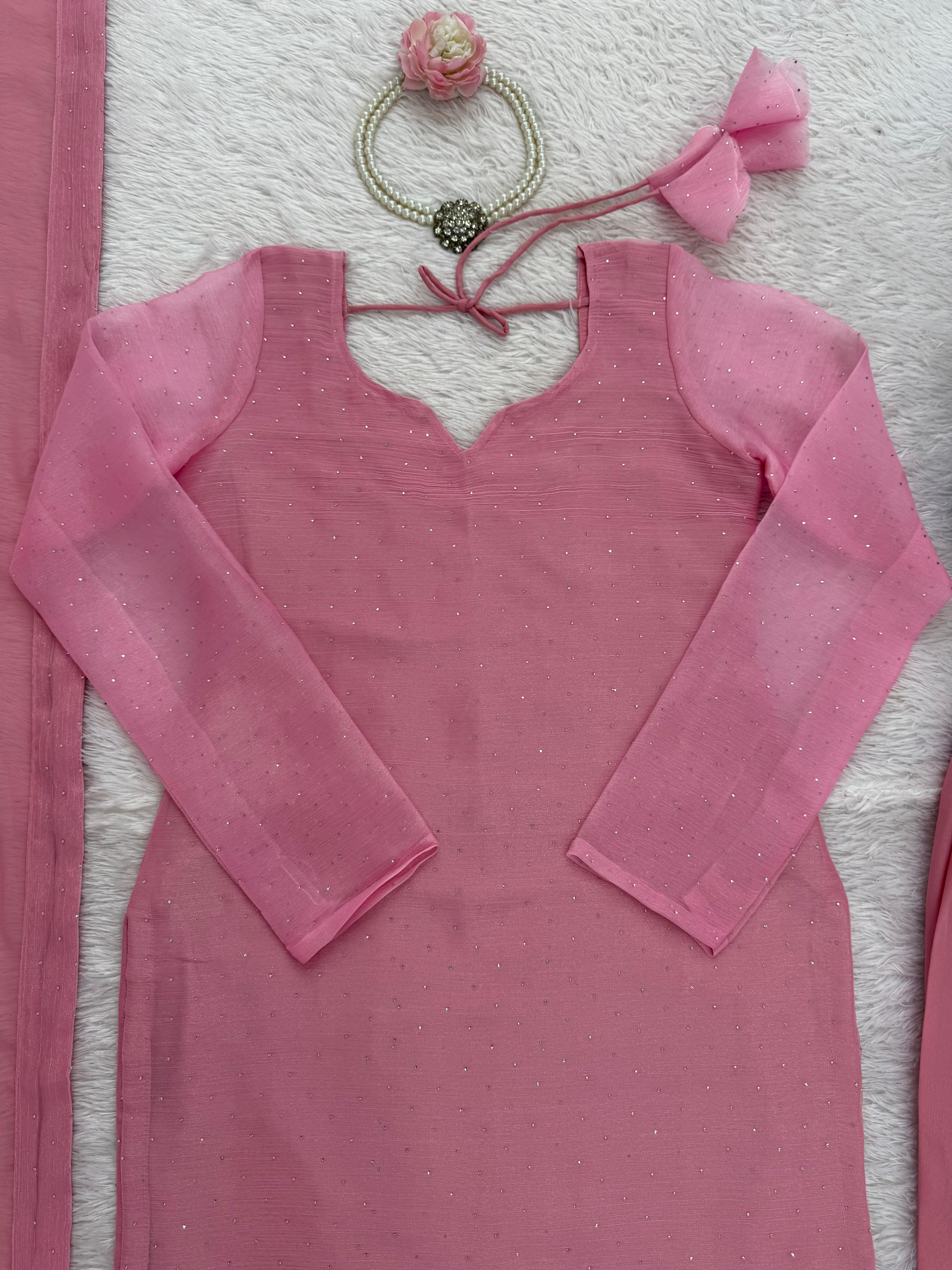 Designer Barbari Silk Suit & Pant Set with Dupatta Designer Barbari Silk Suit & Pant Set with Dupatta