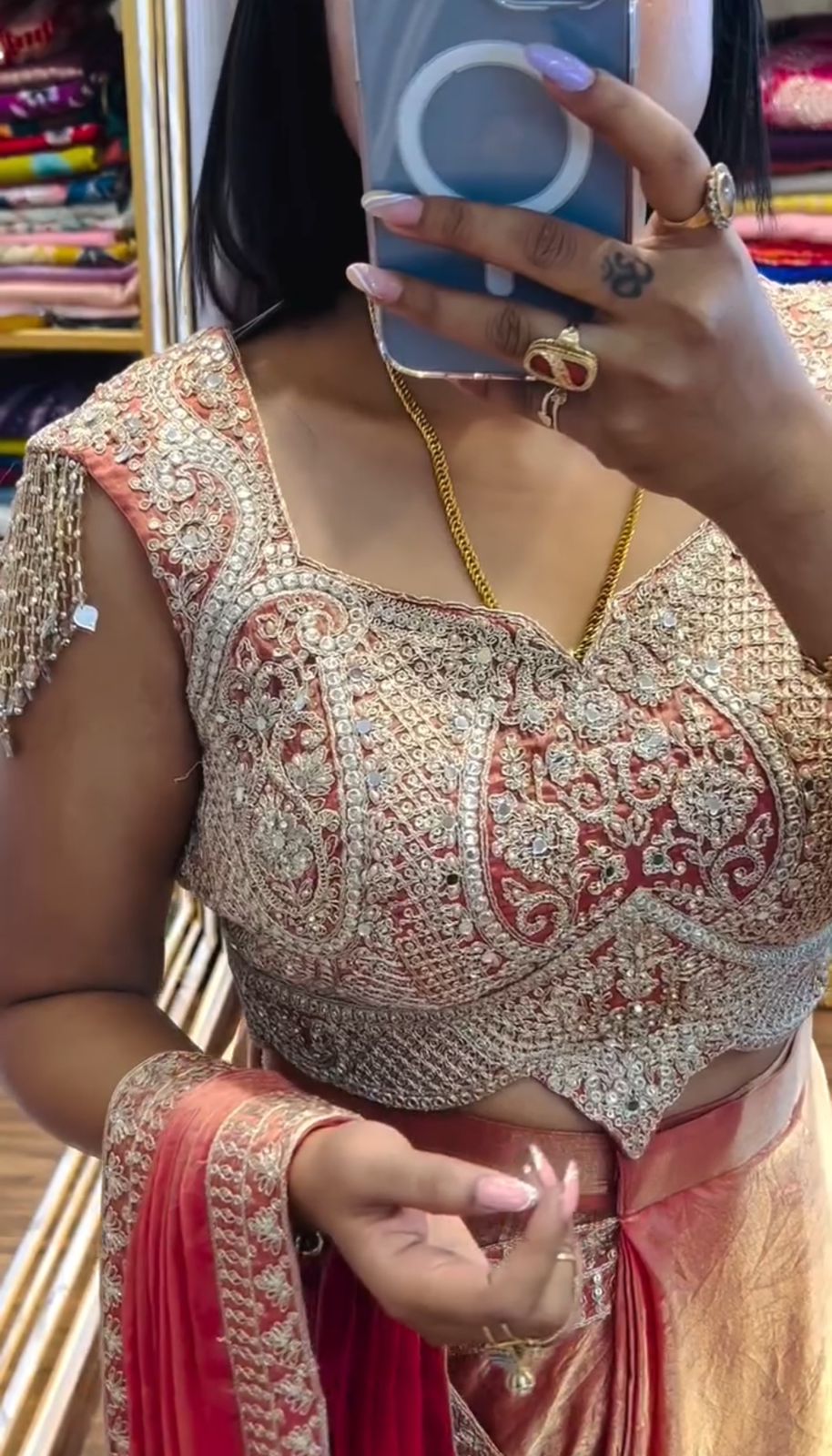 Ready to Wear Embroidery Sequence Work Saree with Blouse Ready to Wear Embroidery Sequence Work Saree with Blouse