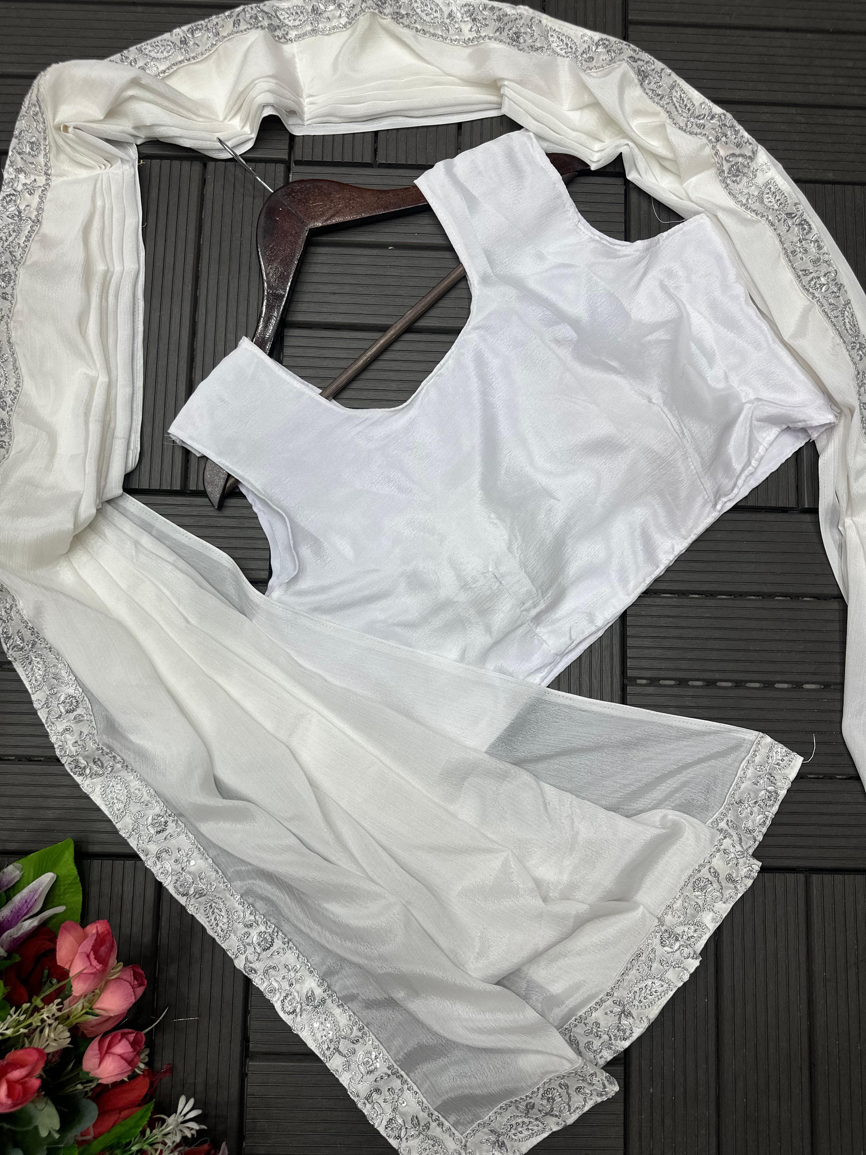 Ready to Wear Embroidery Sequence Saree with Full Koti Jacket Ready to Wear Embroidery Sequence Saree with Full Koti Jacket