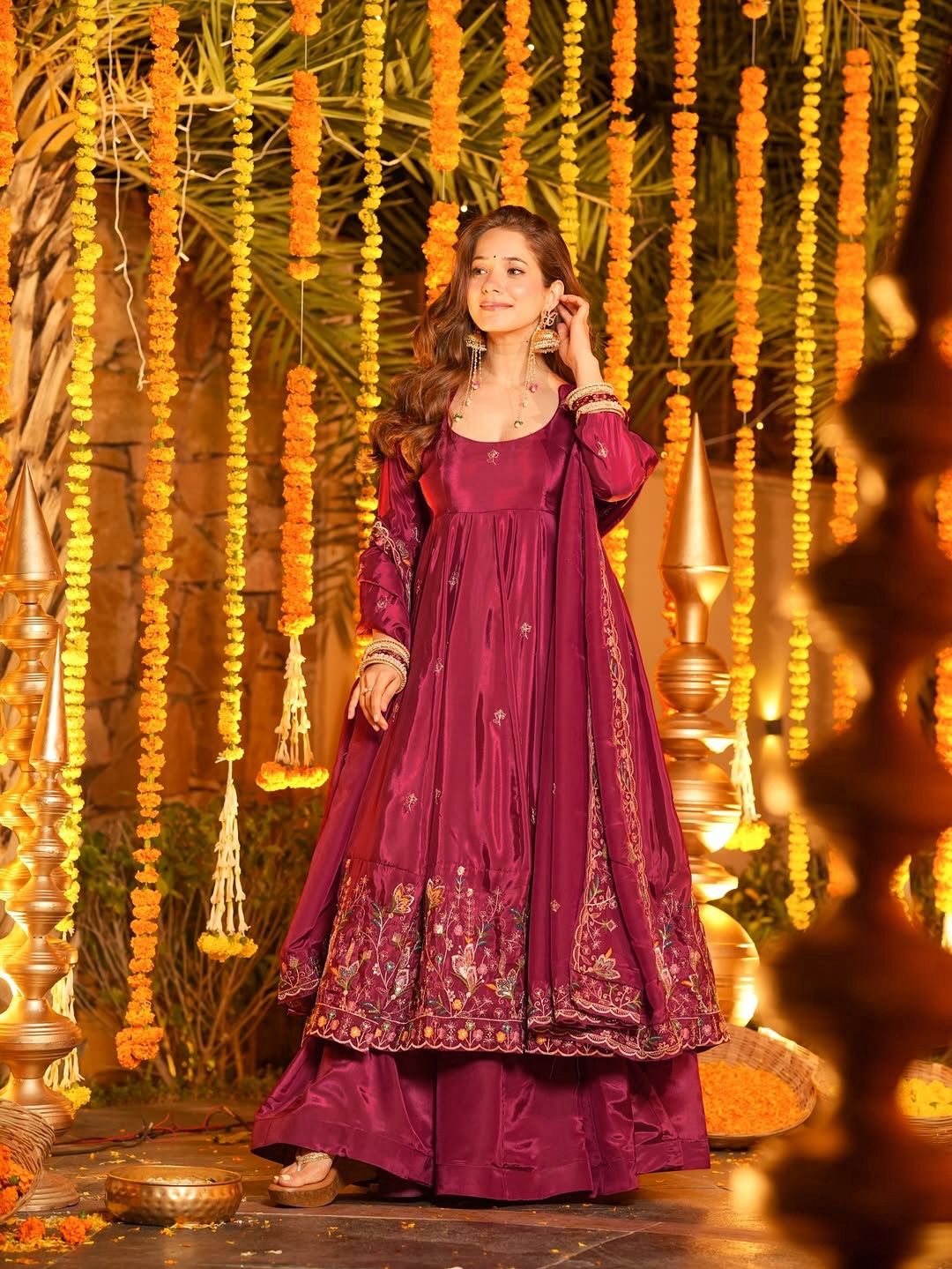 Designer Anarkali with Plazoo Set Designer Anarkali with Plazoo Set