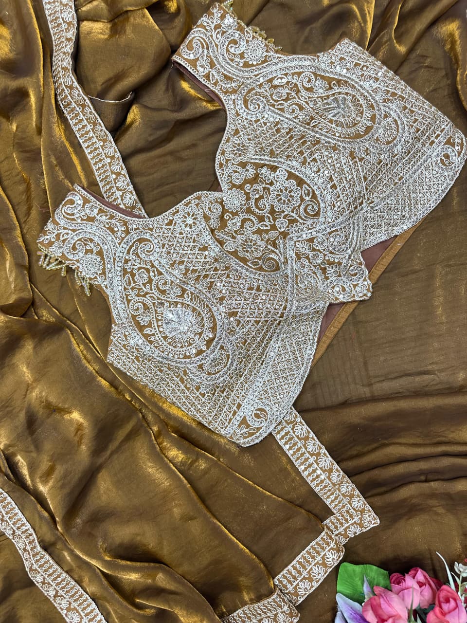 Ready to Wear Embroidery Sequence Work Saree with Blouse Ready to Wear Embroidery Sequence Work Saree with Blouse