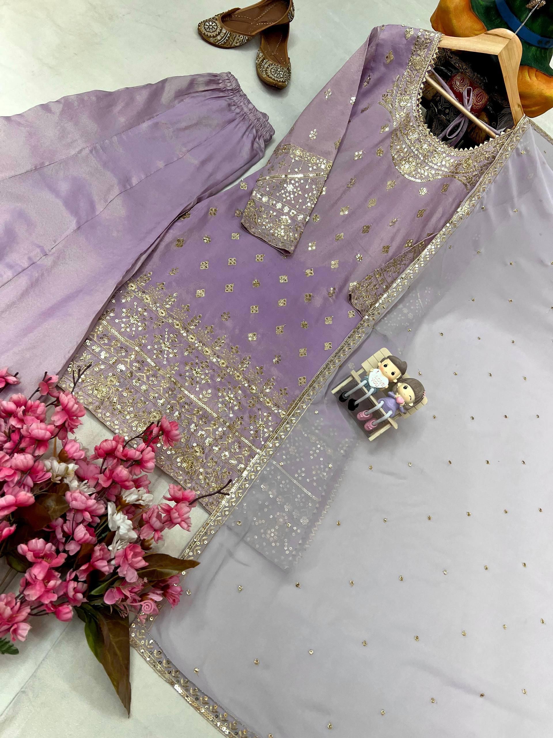 Designer Embroidered Kurti Plazzo Set with Dupatta Designer Embroidered Kurti Plazzo Set with Dupatta