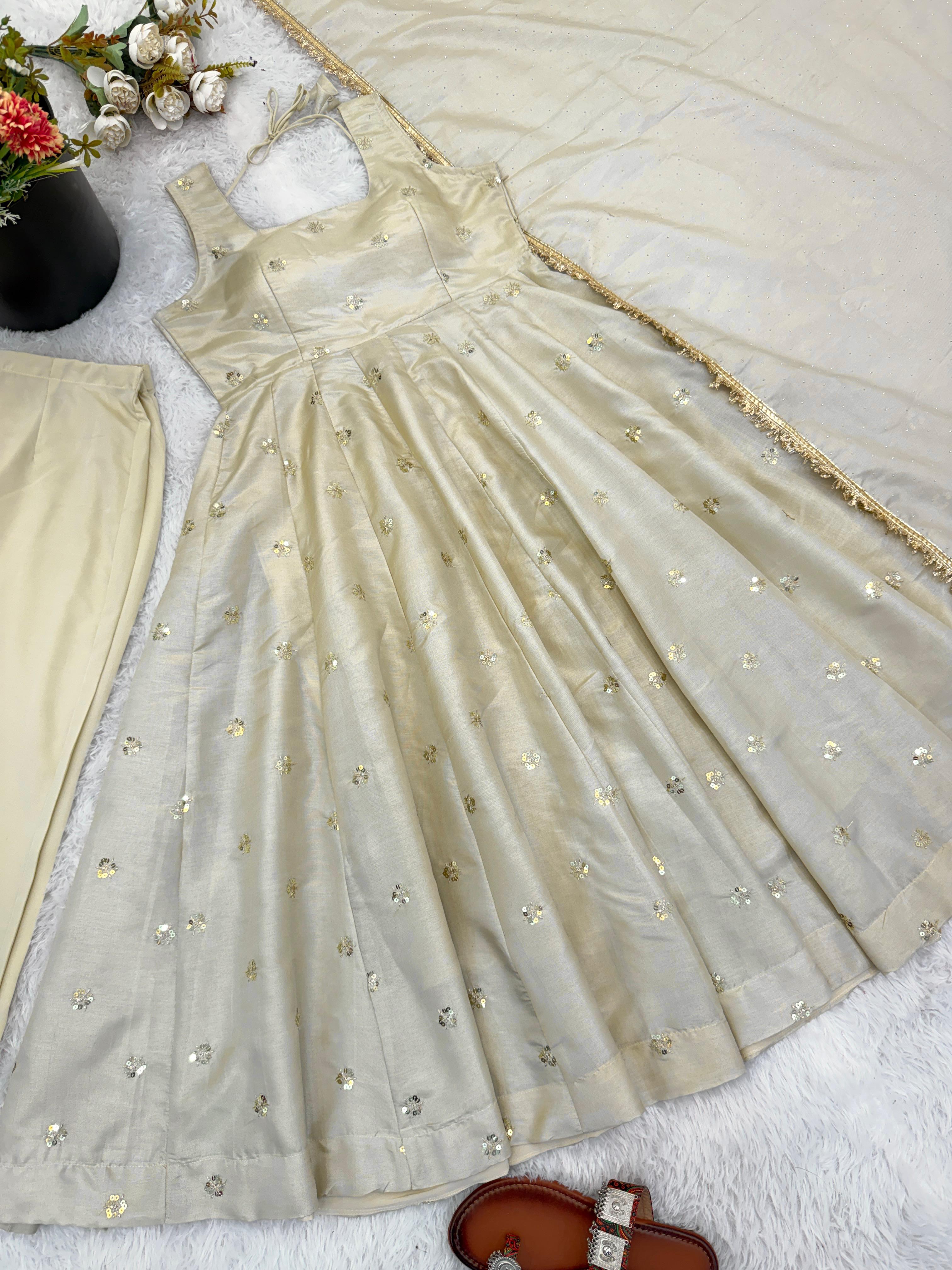 Designer Cosmos Gold Embroidered Gown Set (Code: 5325) Designer Cosmos Gold Embroidered Gown Set (Code: 5325)