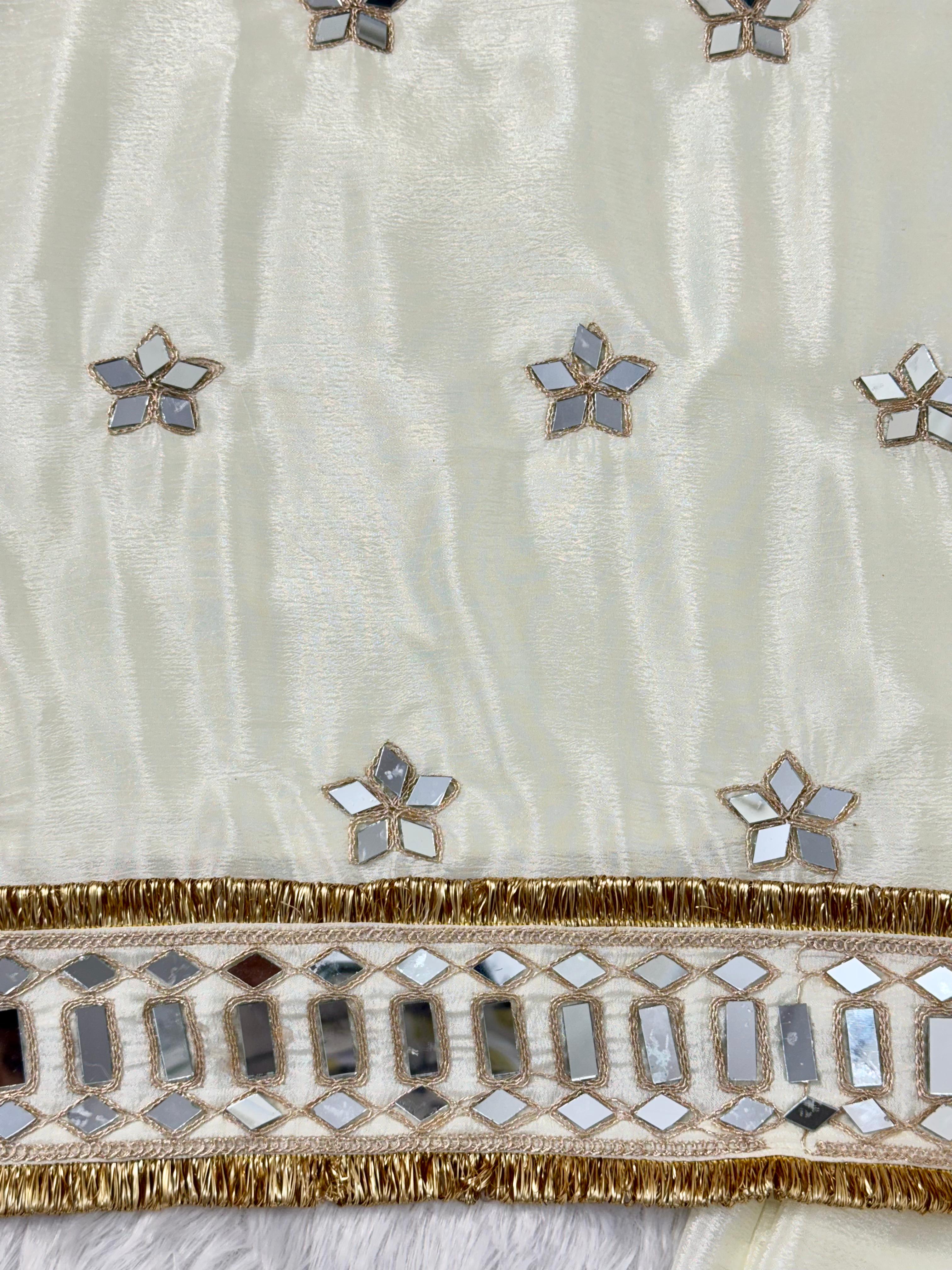 Party Wear Chinon Dress Set with Mirror Work Party Wear Chinon Dress Set with Mirror Work