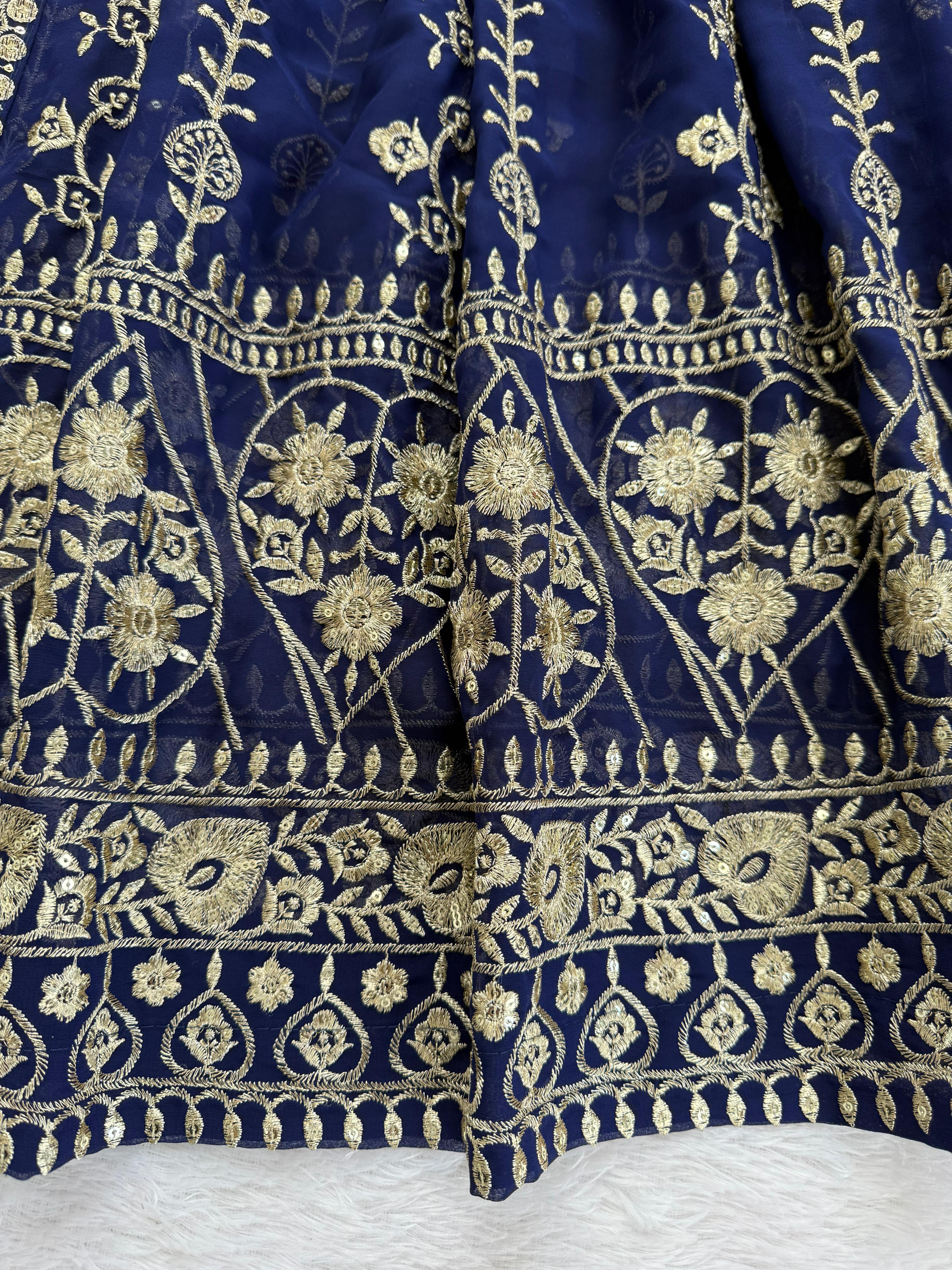 Designer Faux Georgette Anarkali Set with Dupatta Designer Faux Georgette Anarkali Set with Dupatta