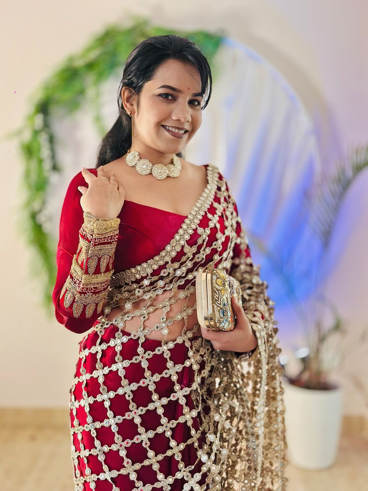 Designer Fendy Silk Saree with Real Mirror Work Designer Fendy Silk Saree with Real Mirror Work