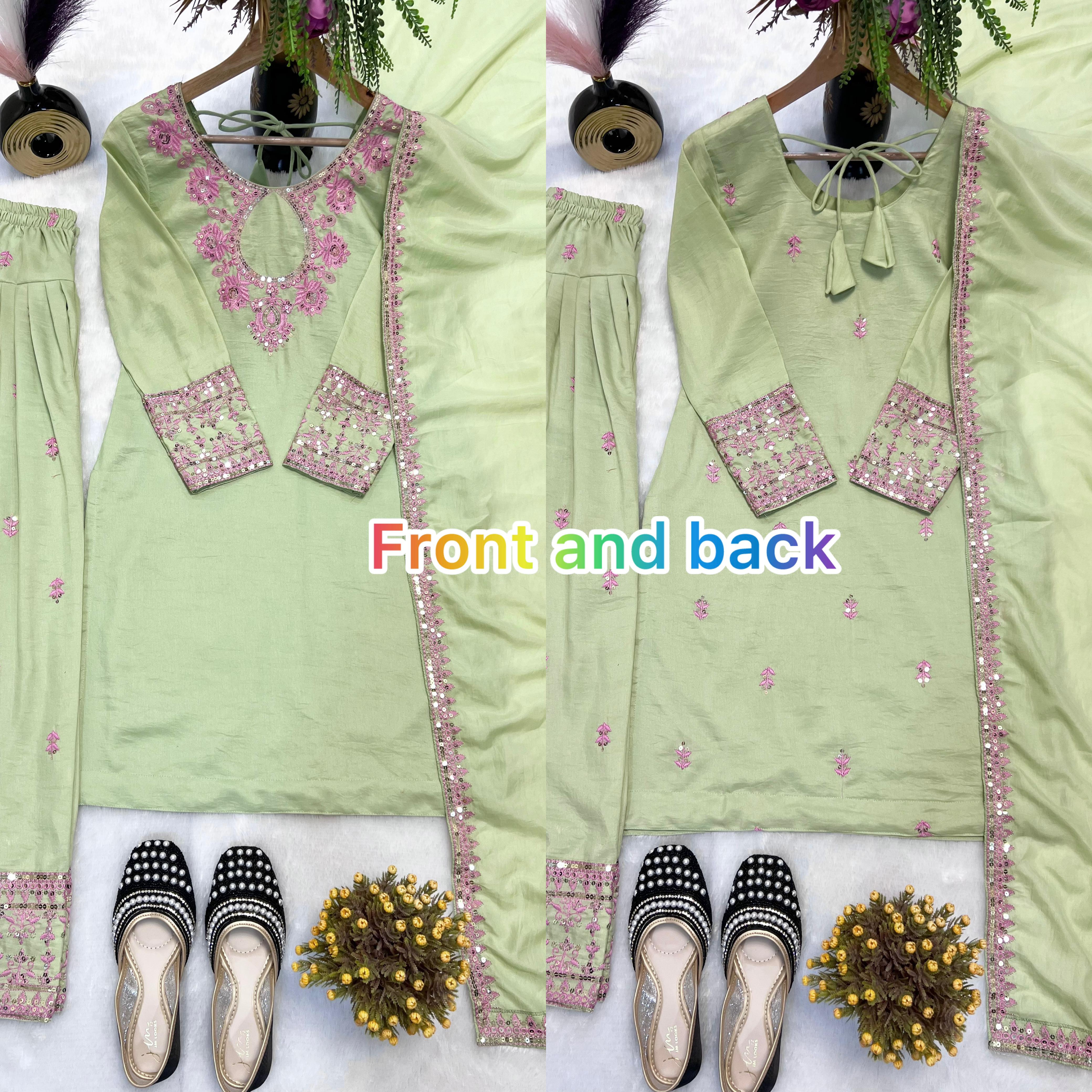 Designer Party Wear Top with Farshi Salwar Set Designer Party Wear Top with Farshi Salwar Set