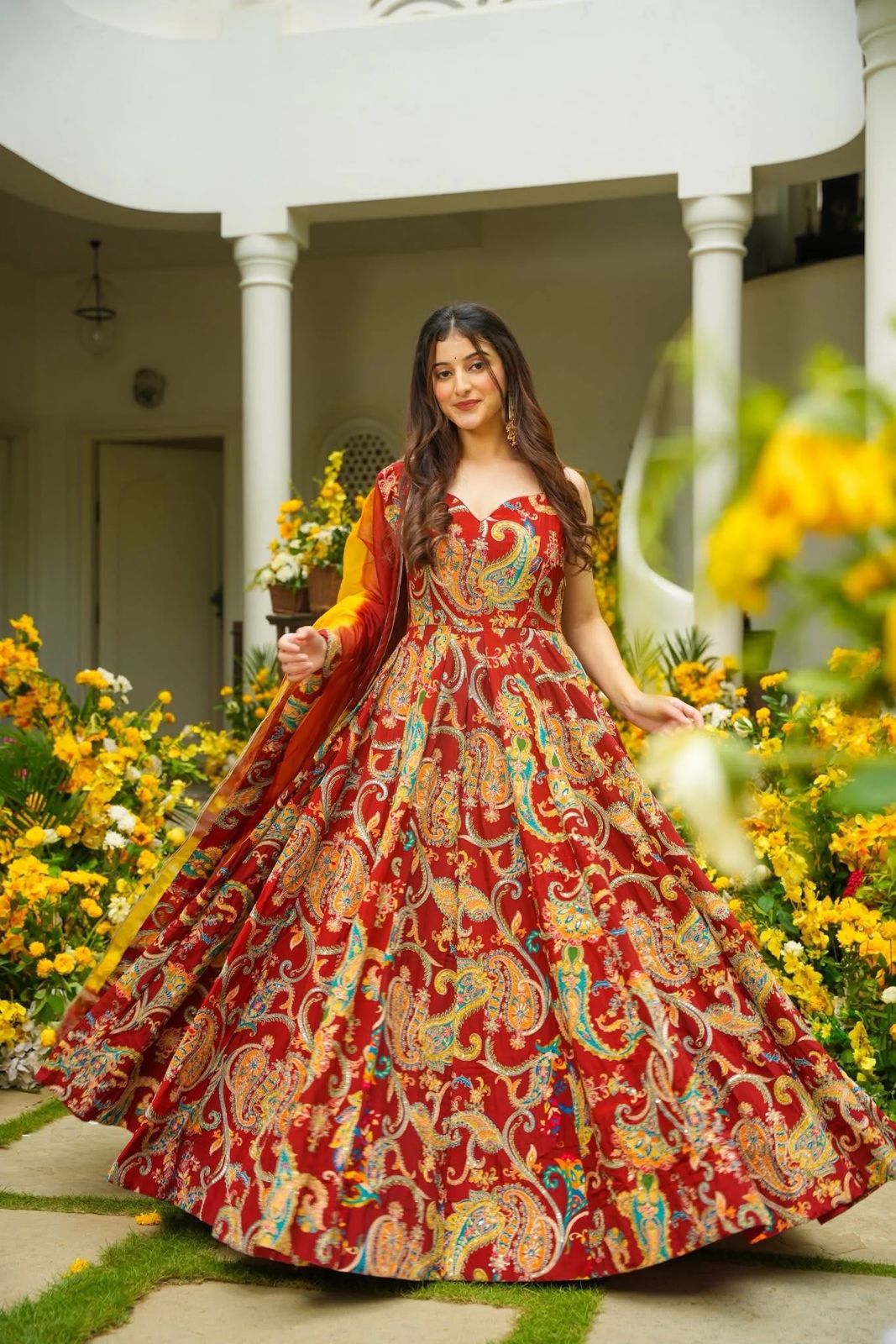 Pure Jimmy Organza Silk Digital Printed Anarkali Gown Pure Jimmy Organza Silk Digital Printed Anarkali Gown