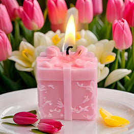 Wax Gift Shape Candle for Home Decor | Aromatic Fragrance Candles | Pillar Candles ( 5 pcs , Multicolor)