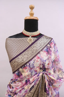 Dhruvini Pure Weaving Georgette Silk Saree