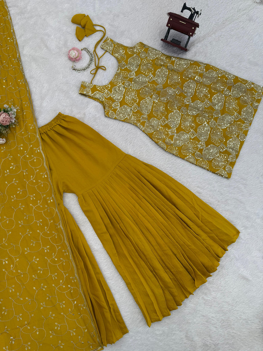 Premium 3-Piece Simmer Silk Set with Thread & Sequence Work