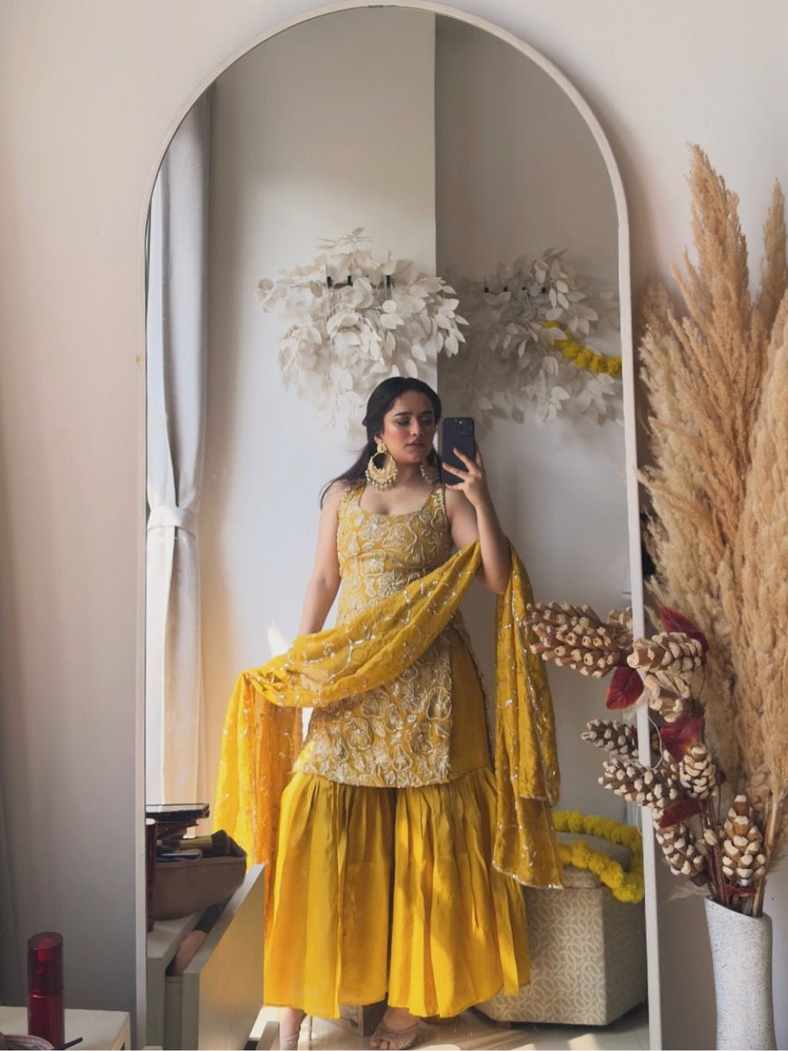 Premium 3-Piece Simmer Silk Set with Thread & Sequence Work