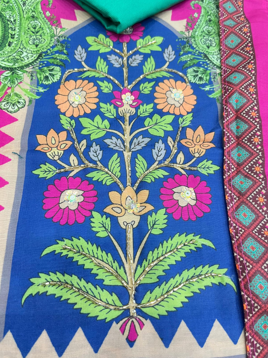 Sofiya Pure Chanderi Silk Suit Set with Dupatta & Pearl Mala