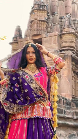 Darbari Poshak Fox Georgette Embroidered Lehenga Set