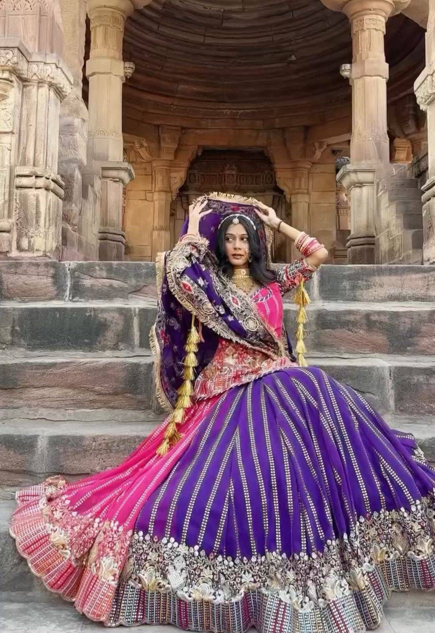 Darbari Poshak Fox Georgette Embroidered Lehenga Set