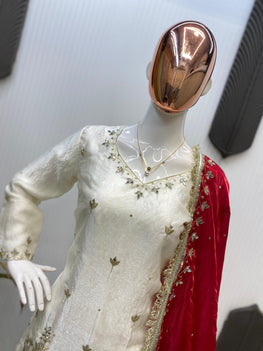 Designer Fendy Sharara Suit Set with Real Mirror Work