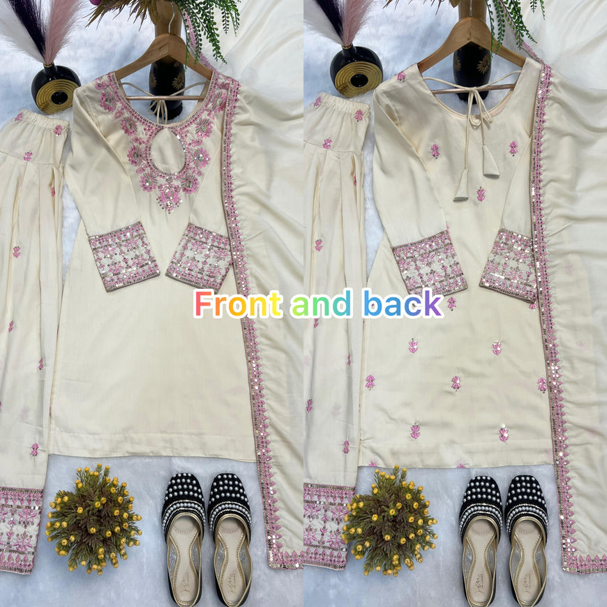 Designer Party Wear Top with Farshi Salwar Set