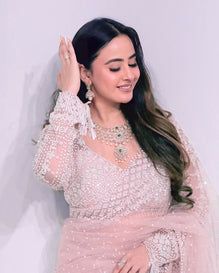 Exclusive Soft Net Designer Sequins Saree (Code: 5335)