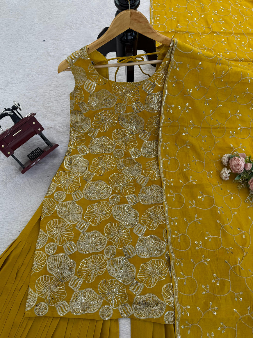 Premium 3-Piece Simmer Silk Set with Thread & Sequence Work