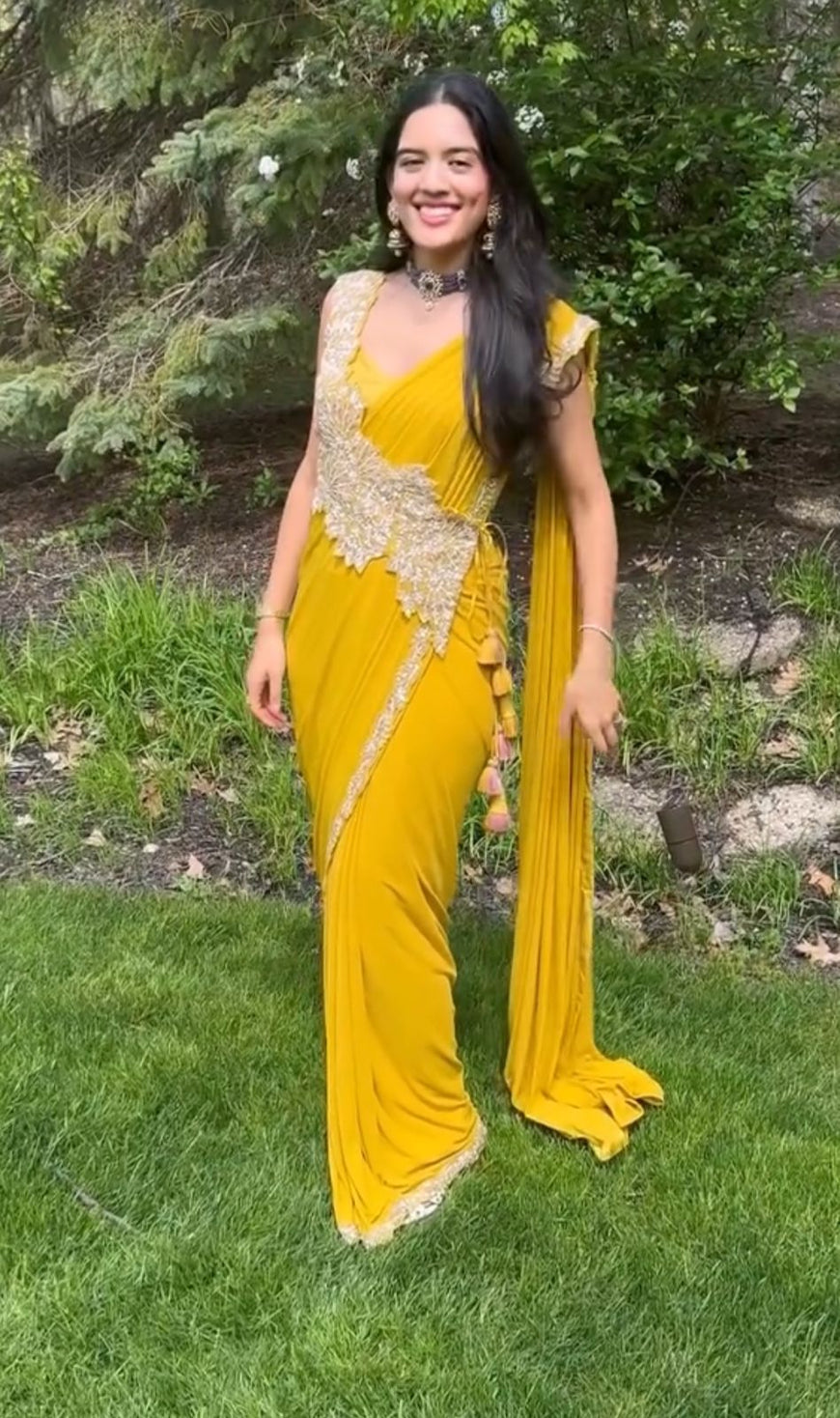 Ready to Wear Embroidered Rangoli Saree with Stitched Blouse