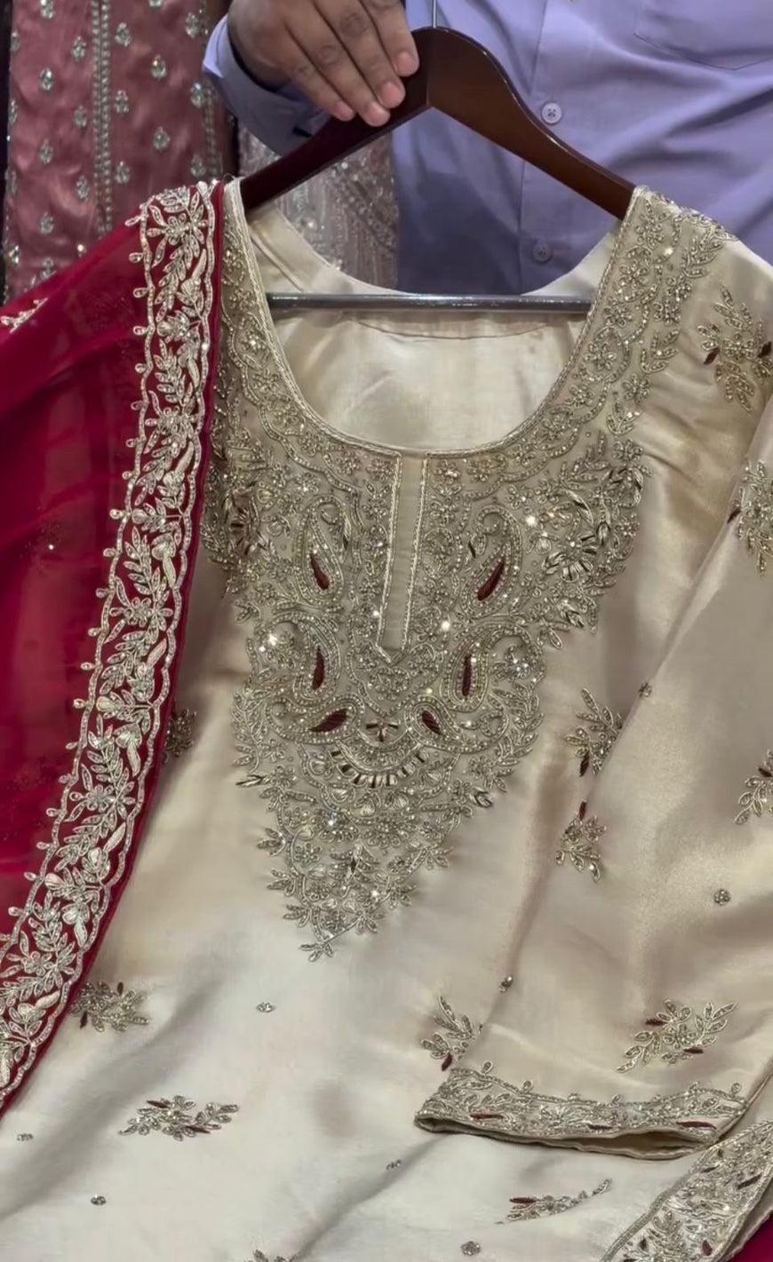 Designer Party Wear Top Plazzo Set with Embroidered Dupatta